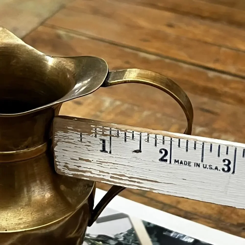 Vintage Solid Brass 6'' Tall Vase Pitcher Metalware
